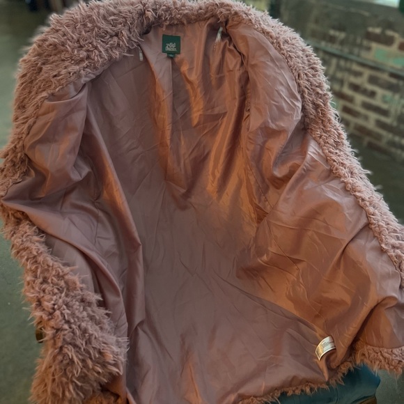 Wild Fable Faux Fur Coat in dusty-rose pink. - Picture 8 of 16